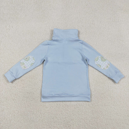 Baby Boys Blue Long Sleeves Golf Buttons Pullover Shirt