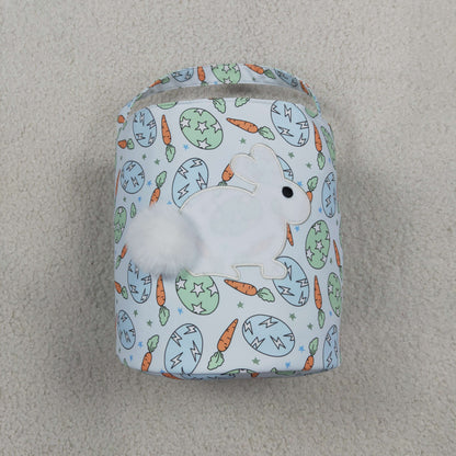 Sibling Baby Toddler Kids Embroidery Rabbits Easter Baskets Bags RTS