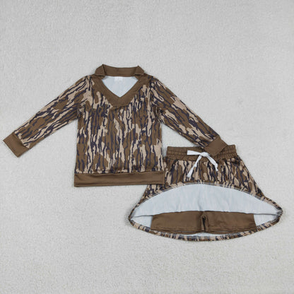 Sibling Baby Girls Southern Camo Long Sleeve Top Skirt Shorts Clothes