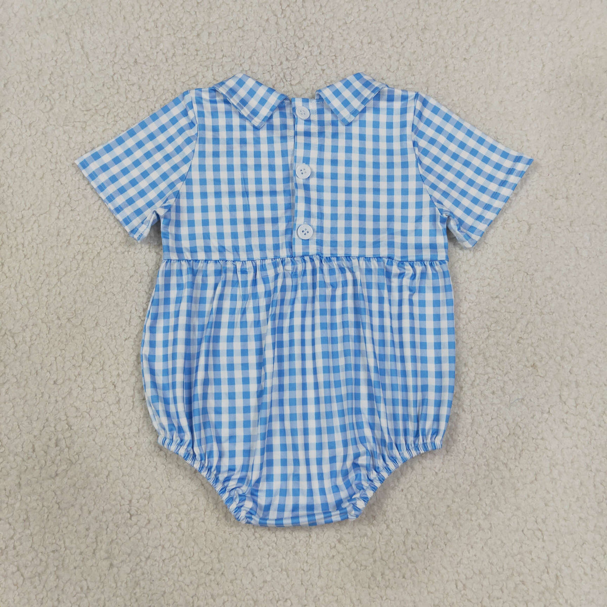 Sibling Baby Boys Girls Toddler Short Sleeves Embroidery Brother Sister Plaid Bubble Rompers
