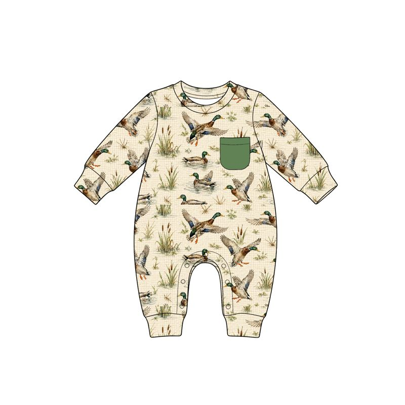 Moq 5 Preorder Baby Boys Infant Long Sleeves Ducks Romper Clothes