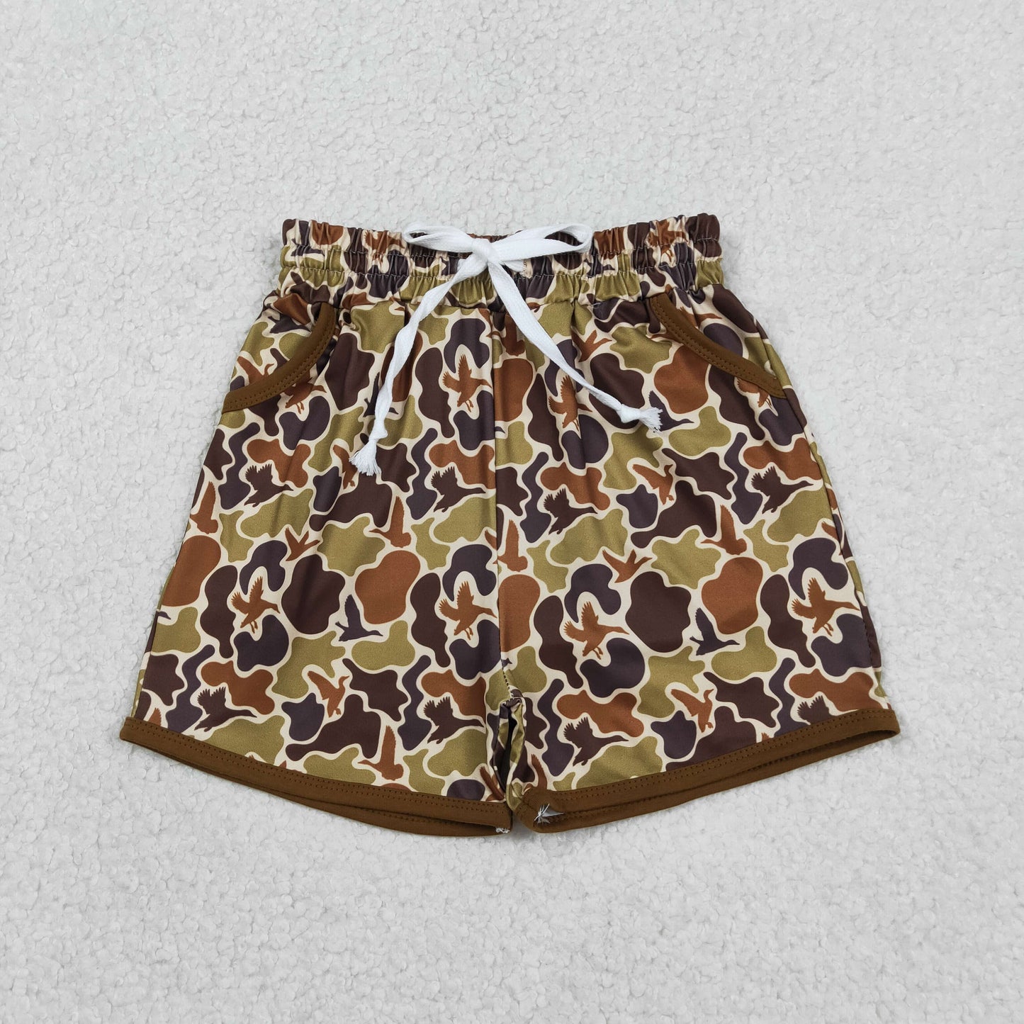 RTS Baby Boys Kids Ducks Green Brown Camo Pockets Shorts Summer Bottom