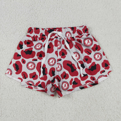 Baby Girls Kids Red Leopard A Team Yoga Active Ruffle Shorts Bottom