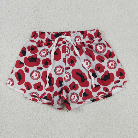 Baby Girls Kids Red Leopard A Team Yoga Active Ruffle Shorts Bottom