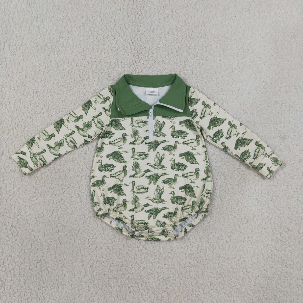 Sibling Baby Boys Kids Long Sleeves Ducks Green Romper Set Clothes