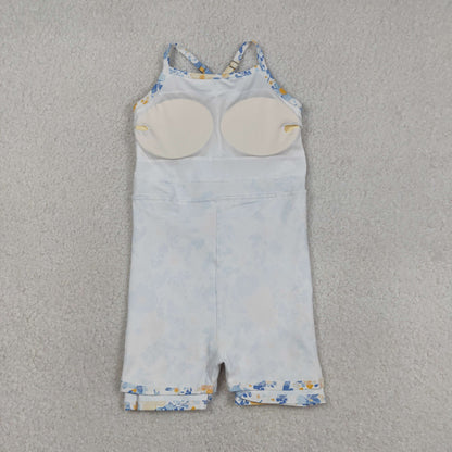 RTS Baby Girls Kids Sleeveless Flower Yoga Active Shorts Dress