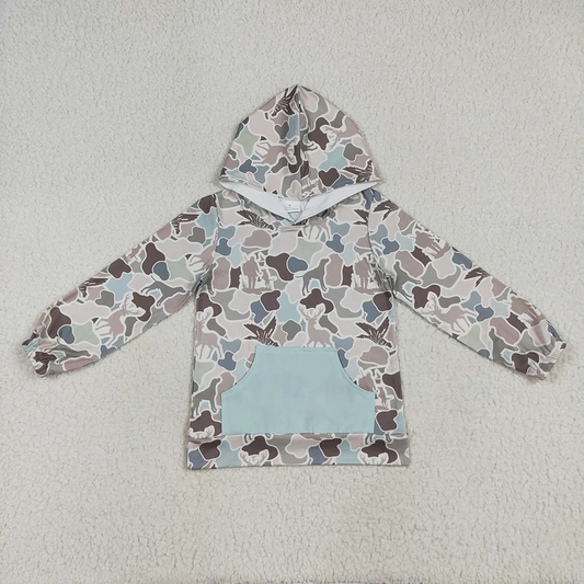 USA Shop Baby Boys Kids Long Sleeves Dogs Ducks Camo Hoodie Hunting Shirt Tops