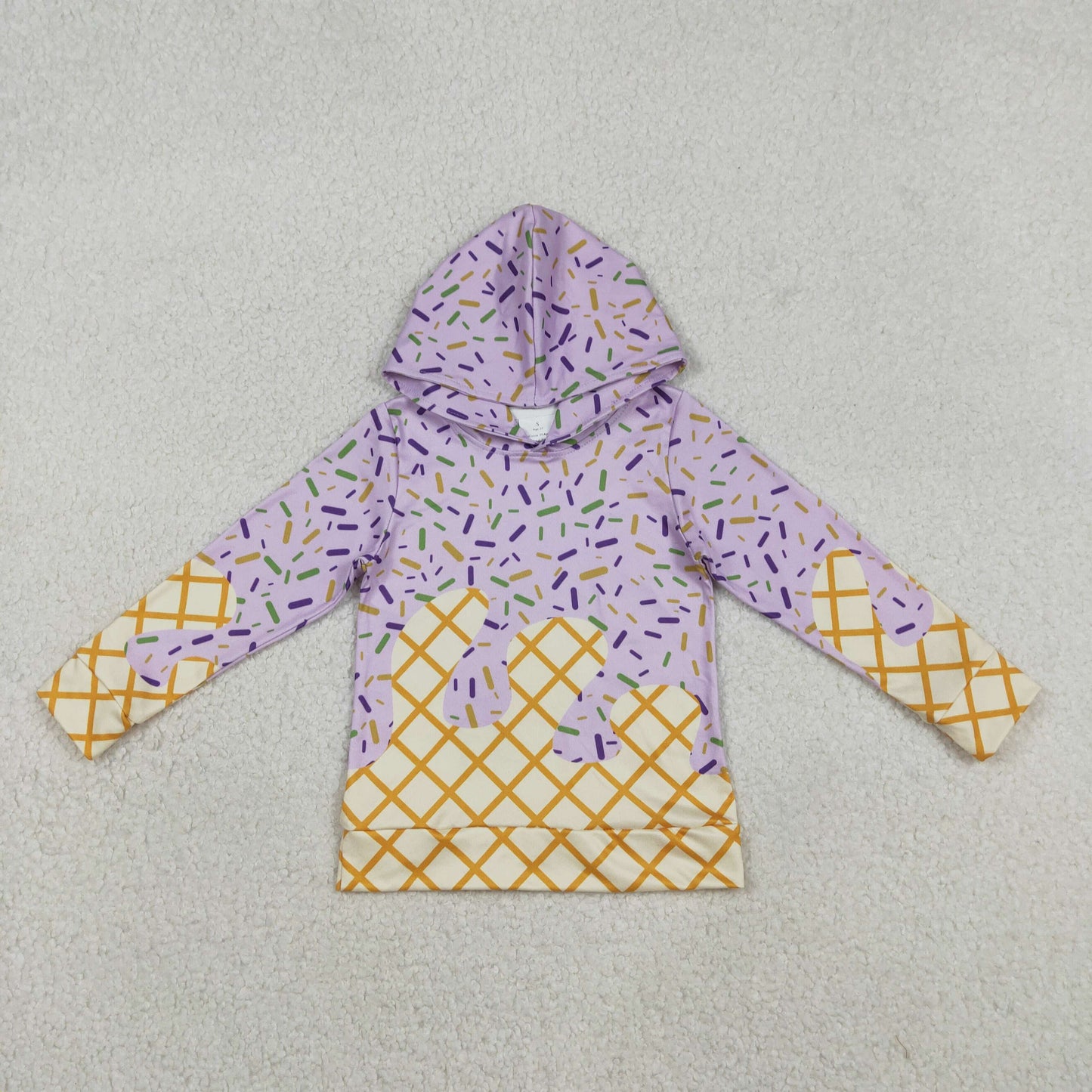 Baby Kids Toddler Purple Long Sleeves Sprinkles Hoodie Mardi Gras Shirt Tops