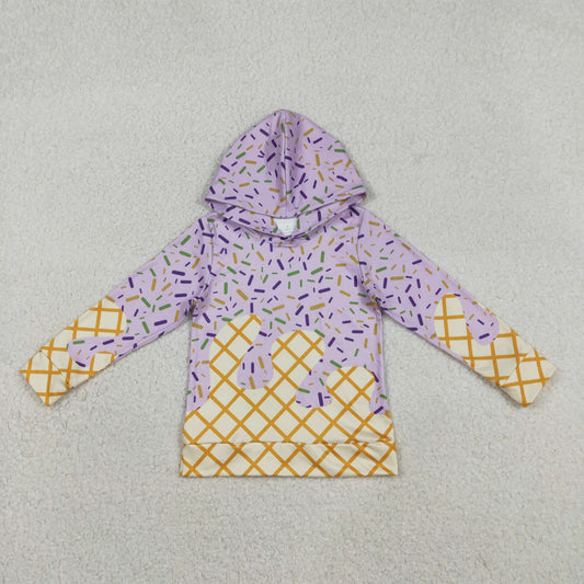 Baby Kids Toddler Purple Long Sleeves Sprinkles Hoodie Mardi Gras Shirt Tops