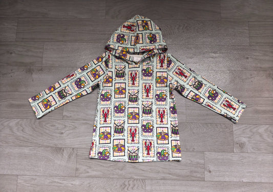 No moq Preorder Baby Boys Kids Long Sleeves Crawfish Masks Pullover Shirt Mardi Gras Clothes