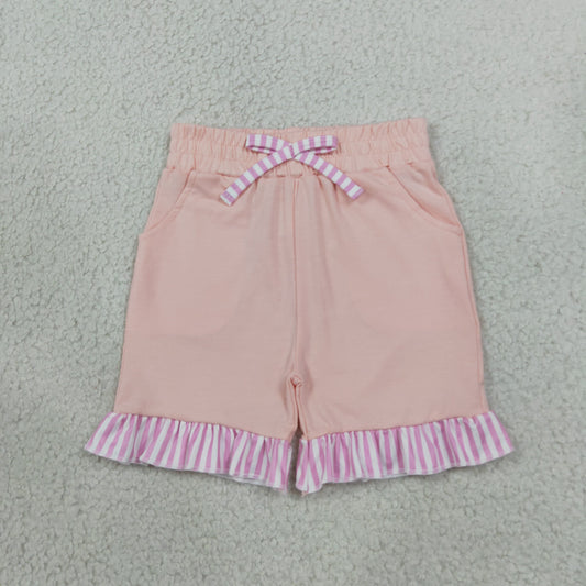 Baby Girls Kids Bows Pockets Ruffle Shorts Cotton Bottoms Pink Clothes