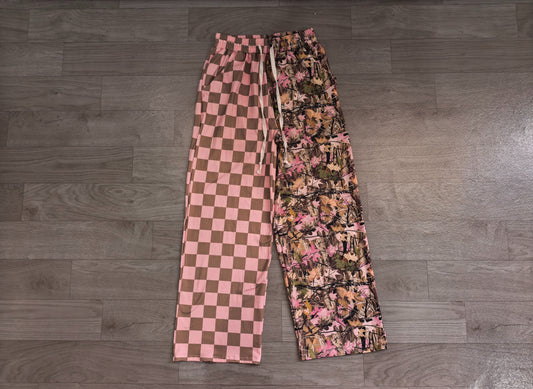 No moq Preorder Adult Women Leaves Checked Pants Bottoms Camo Clothes