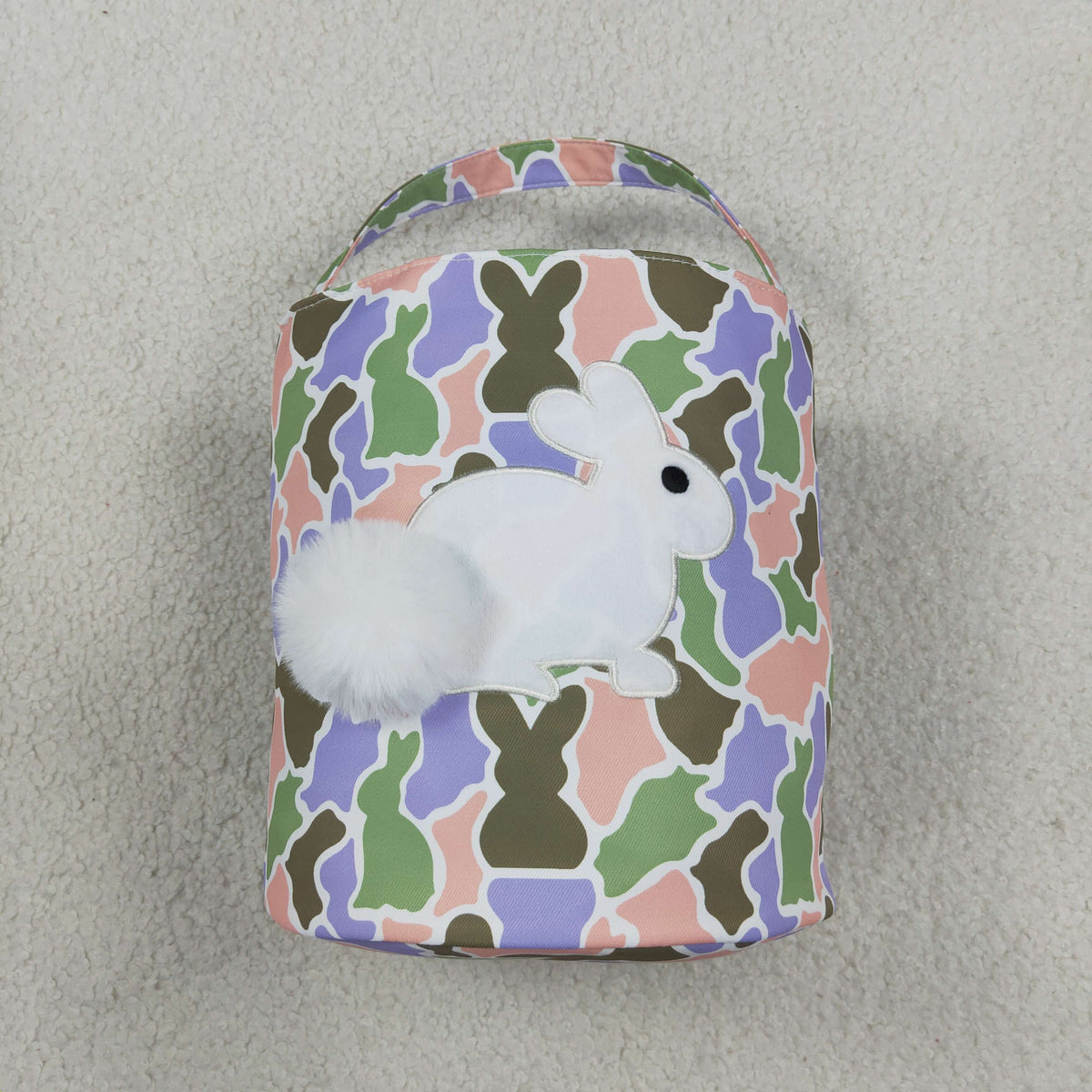 Sibling Baby Toddler Kids Embroidery Rabbits Easter Baskets Bags RTS