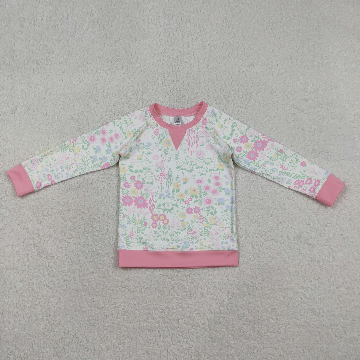 Baby Girls Kids Long Sleeves Floral Pink Yoga Active Shirt Tops