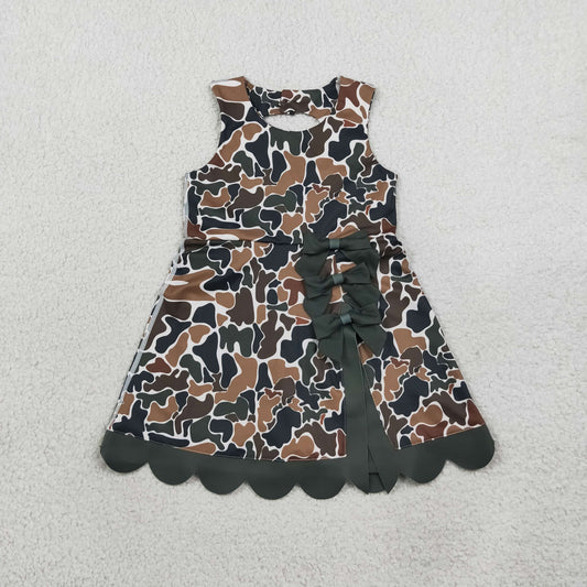 Baby Girls Kids Brown Green Camo Bows Shorts Scallop Dress Yoga Active Clothes
