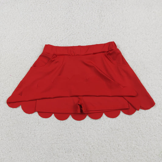Baby Girls Kids Red Pockets Skirt Shorts Bottoms Yoga Active Clothes