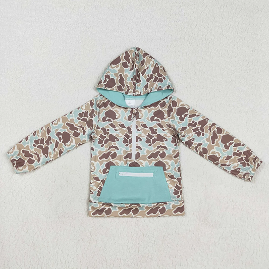 USA Shop Baby Boys Kids Long Sleeves Pocket Zipper Hoodie Camo Shirt Tops
