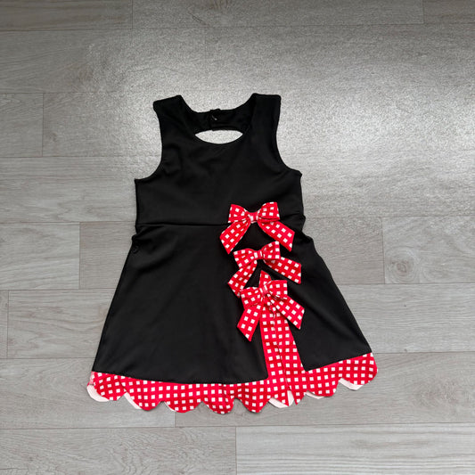No moq Preorder Baby Girls Kids Sleeveless Plaid Bows Shorts Scallop Dress Yoga Active Black Clothes