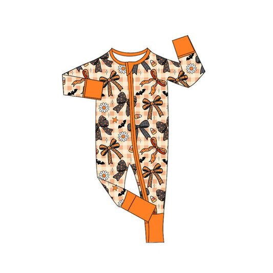Moq 5 Preorder Baby Girls Kids Flower Candy Zipper Sleeper Footie Romper Halloween Clothes