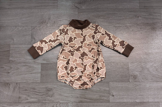 No moq Preorder Baby Boys Infant Long Sleeves Camo Bubble Romper Clothes