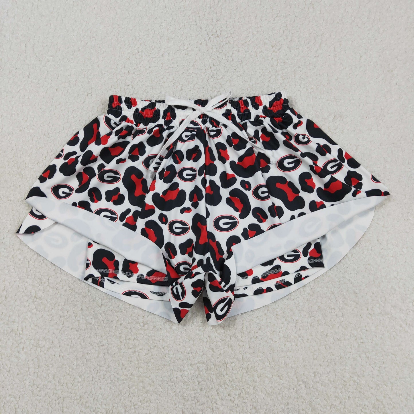 Sibling Baby Girls Adult Women G Leopard Team Yoga Active Ruffle Shorts Dress