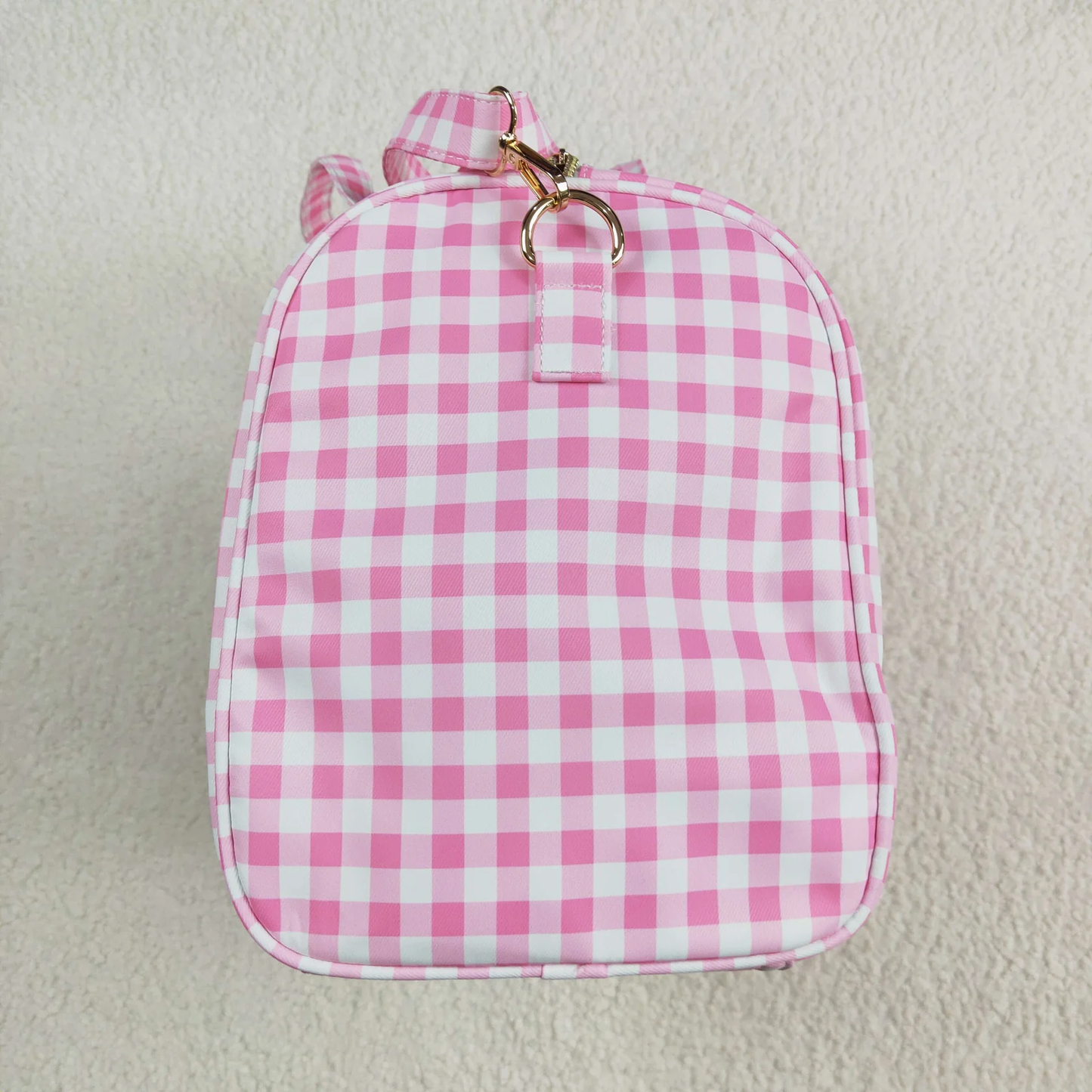 Kids Girl Adult Pink Plaid Ruffle Gym Bag