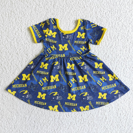 Promotion Baby Girl Short Sleeves Team Dress Clothes