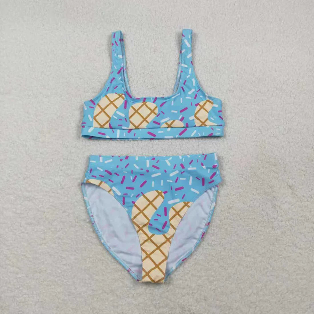 RTS Sibling Adult Family Men Blue Drip Sprinkles Trunks Women Swimsuit
