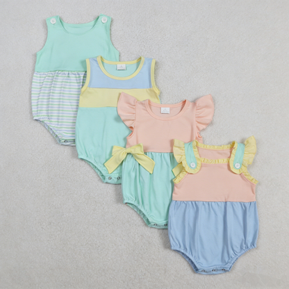 RTS Sibling Baby Boys Girls Infant Summer Bubble Rompers Cotton Clothes