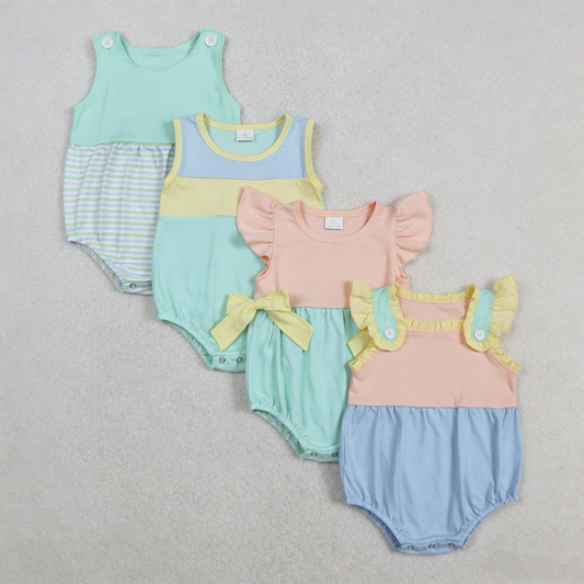RTS Sibling Baby Boys Girls Infant Summer Bubble Rompers Cotton Clothes