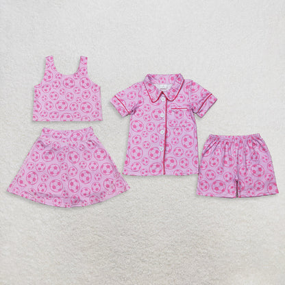Sibling Baby Girls Toddler Soccer Shirts Shorts Pink Sets Summer Clothes