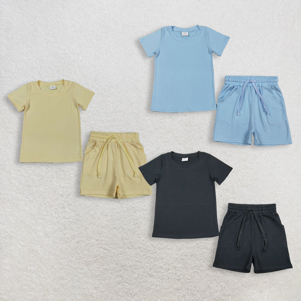 RTS Sibling Baby Boys Kids Short Sleeves Shirts Pockets Shorts Summer Cotton Sets Clothes