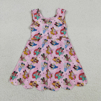 Baby Girls Kids Sleeveless Yoga Active Princess Knee Length Dress