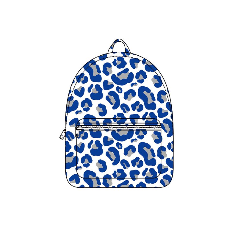 Moq 5 Preorder Baby Toddler Kids Grey Blue Leopard Zipper Pocket Backpack Team Bag