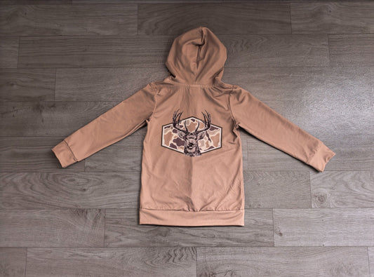 No moq Preorder Baby Boy Long Sleeves Deer Camo Fall Hoodie Zipper Pockets Tops