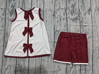 Preorder Baby Girls Sleeveless Boots Bows Guitar Tops Ruffle Shorts Western Set