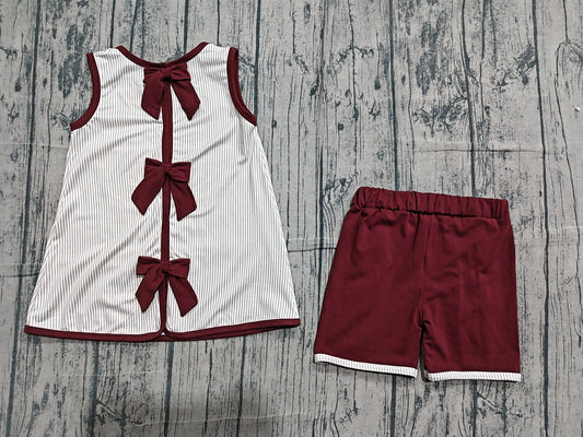 Preorder Baby Girls Sleeveless Boots Bows Guitar Tops Ruffle Shorts Western Set