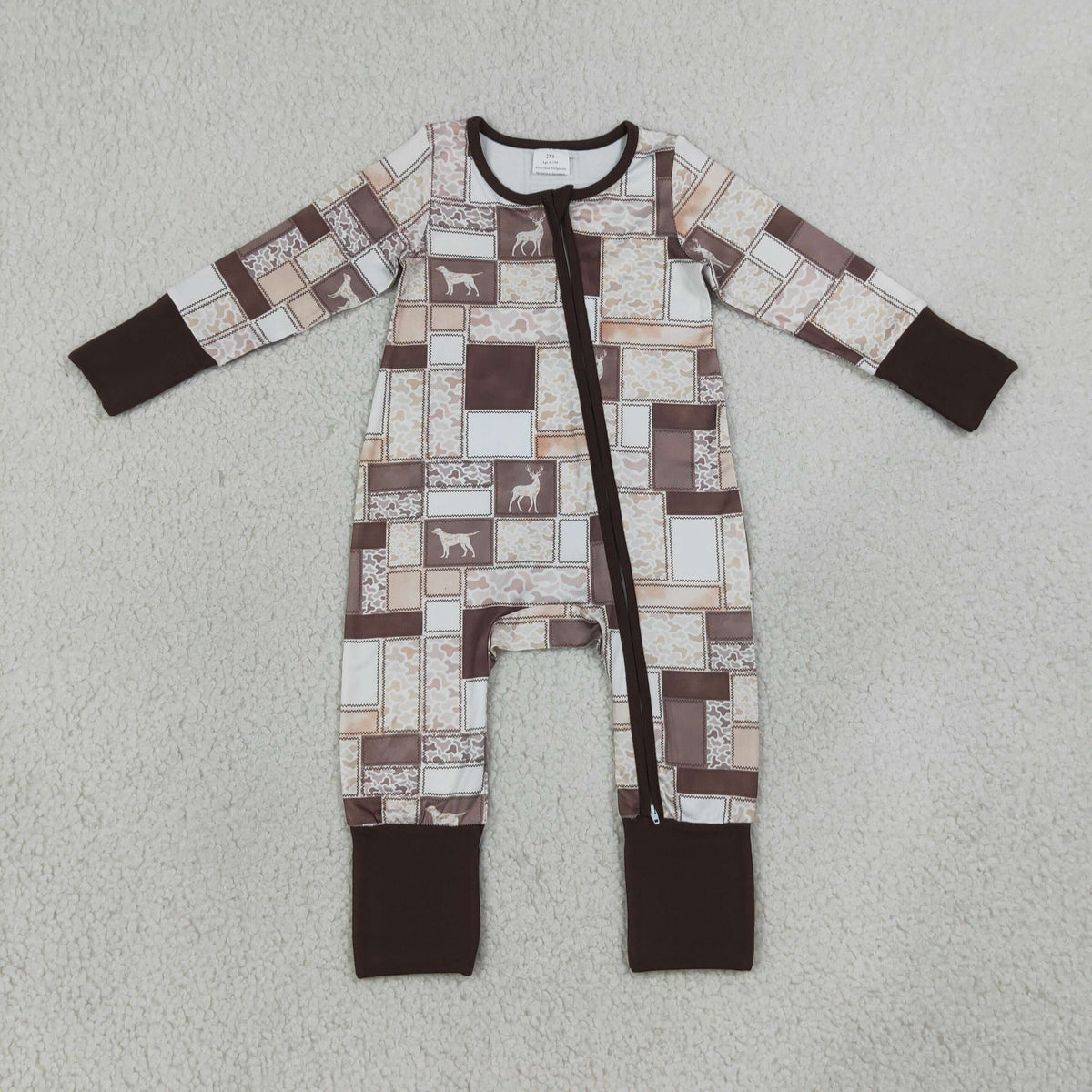 Baby Boys Kids Long Sleeves Ducks Deer Camo Zipper Footie Sleeper Romper