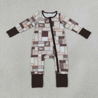 Baby Boys Kids Long Sleeves Ducks Deer Camo Zipper Footie Sleeper Romper