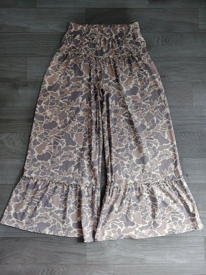 No moq Preorder Adult Women Camo Ruffle Pants Bottoms Yoga Active Clothes