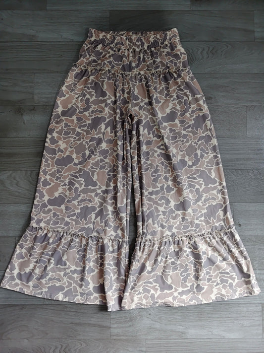 No moq Preorder Adult Women Camo Ruffle Pants Bottoms Yoga Active Clothes