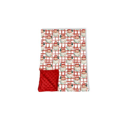 Moq 5 Preorder Baby Kids Children Christmas Santa Plaid Blanket