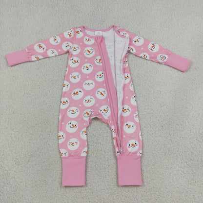 Sibling Baby Girls Kids Pink Long Sleeves Zipper Romper Sets Pajamas Blankets Christmas Clothes