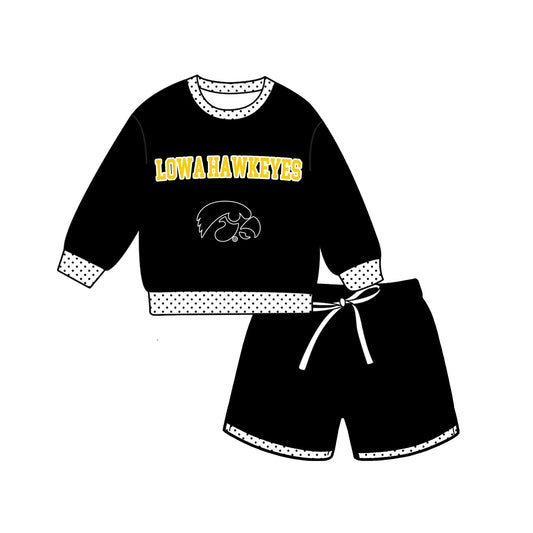 Moq 5 Baby Girls Kids Long Sleeves Shirt Shorts Team Set Clothes