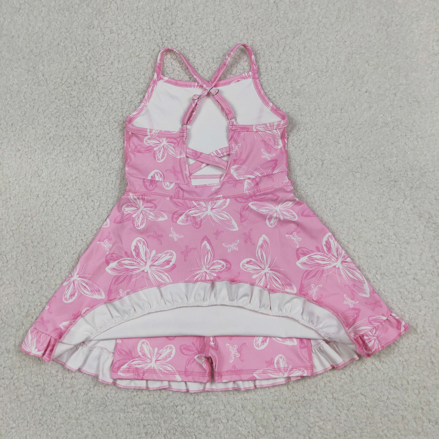 Baby Girls Kids Sleeveless Butterfly Yoga Active Knee Length Dress