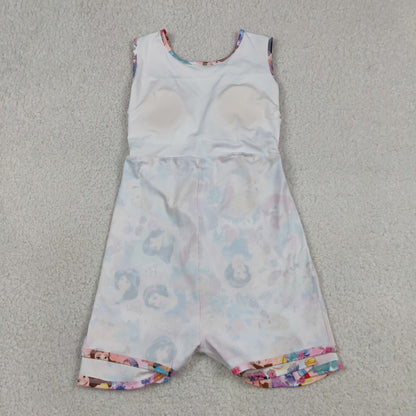 GSD2136 Baby Girls Kids Sleeveless Princess Flower Shorts Knee Length Dress Yoga Clothes