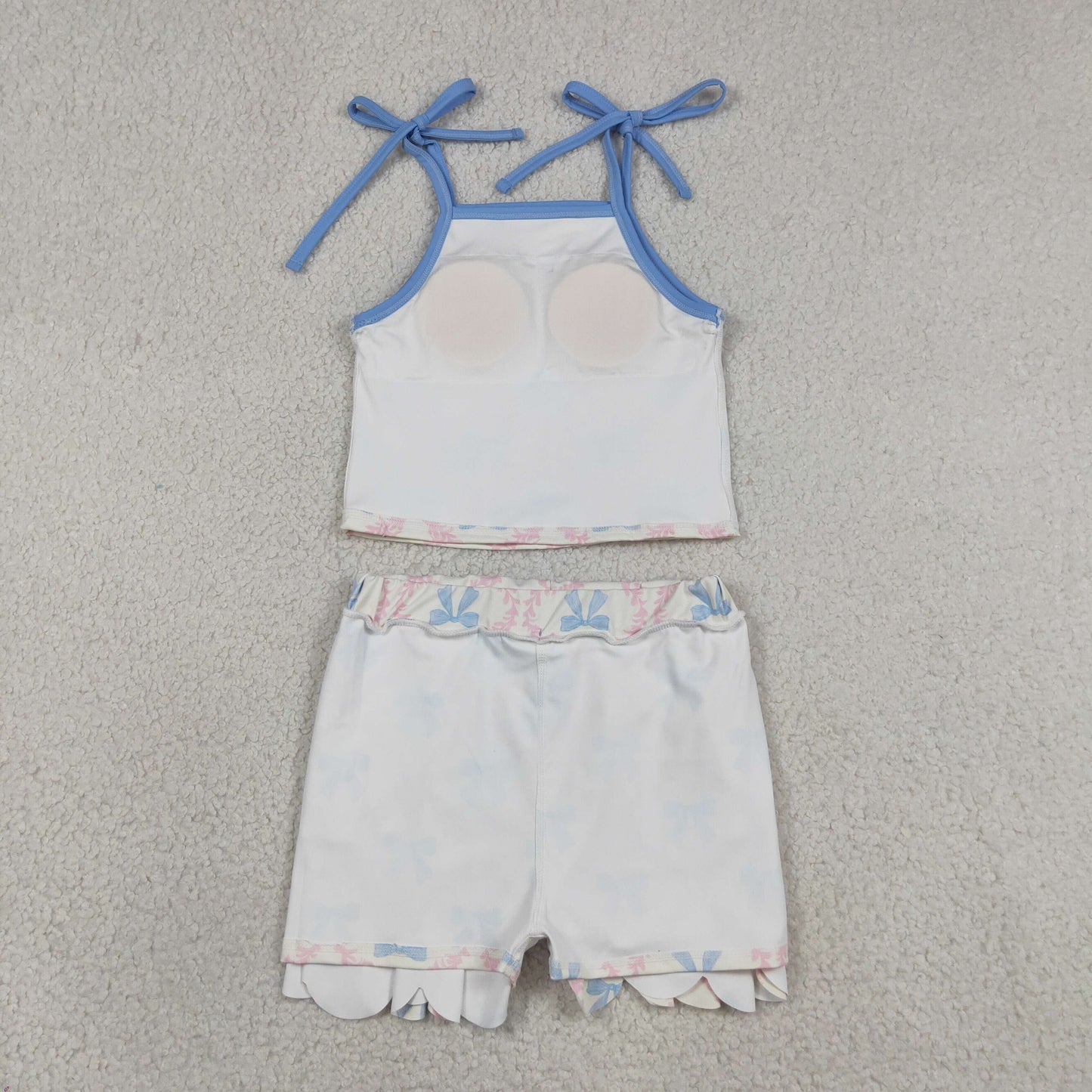 Baby Girls Kids Straps Bows Tops Pockets Skirt Shorts Yoga Set