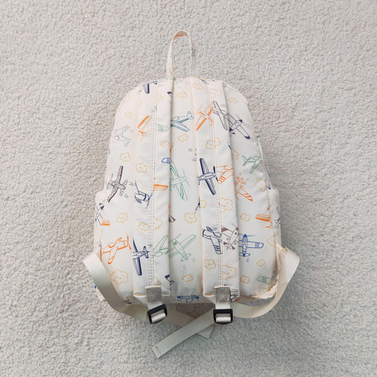 Baby Boys Kids Bows Planes Print Zipper Backpack School Bag