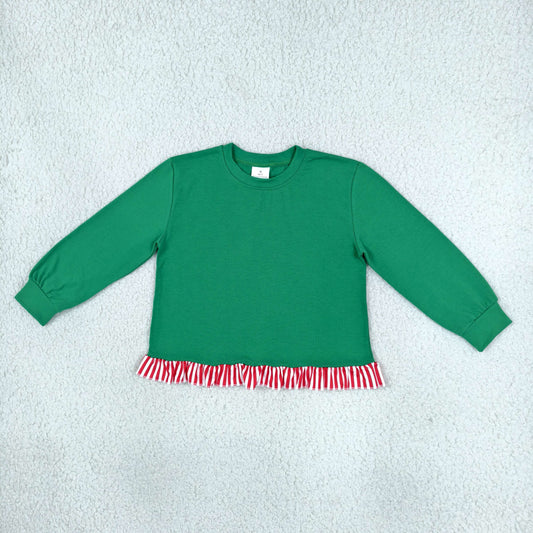 Baby Girls Toddler Long Sleeves Green Shirt Cotton Tops Christmas Clothes
