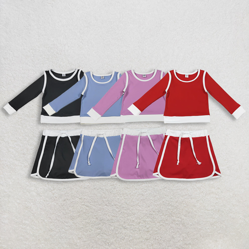 RTS Sibling Baby Girls Kids Long Sleeve Shirts Skirts Shorts Yoga Clothes Sets